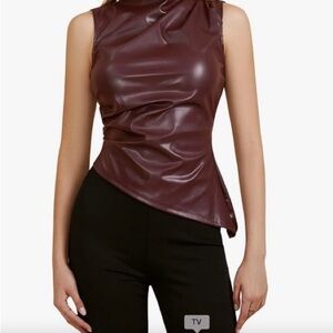 Sleek Burgundy Sleeveless Top